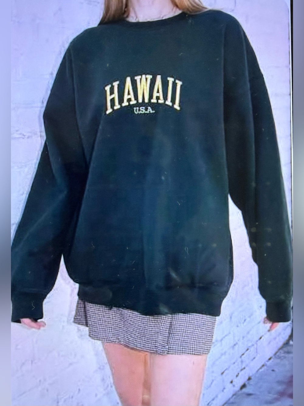 Brandy Melville Embroidered Hawaii Sweatshirt
